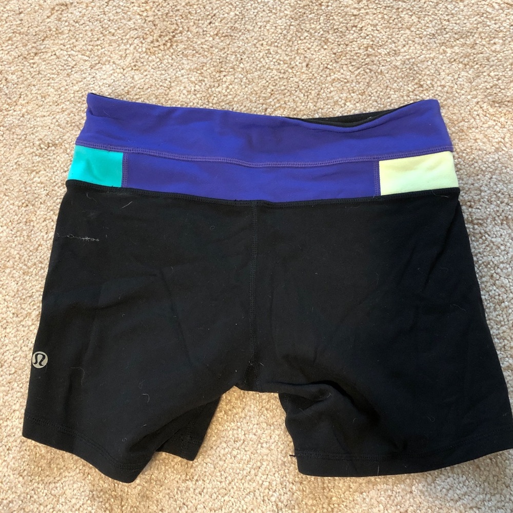 Lululemon vintage workout shorts black, purple, blue, yellow